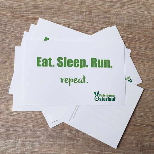 Postkarte - "Eat. Sleep. Run. Repeat. - Osterlauf Paderborn"